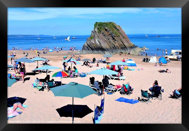 North beach, Tenby, South Wales, UK. Framed Print by john hill