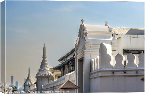 White Wall Exit Entrance Grand Palace Bangkok Thailand Canvas Print by William Perry