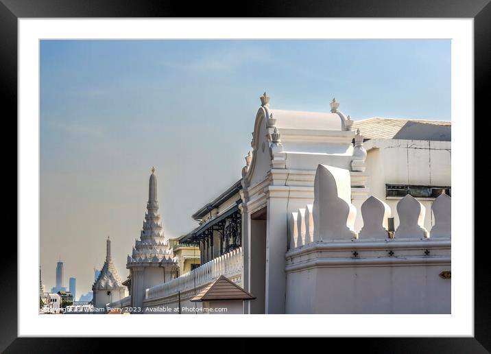 White Wall Exit Entrance Grand Palace Bangkok Thailand Framed Mounted Print by William Perry