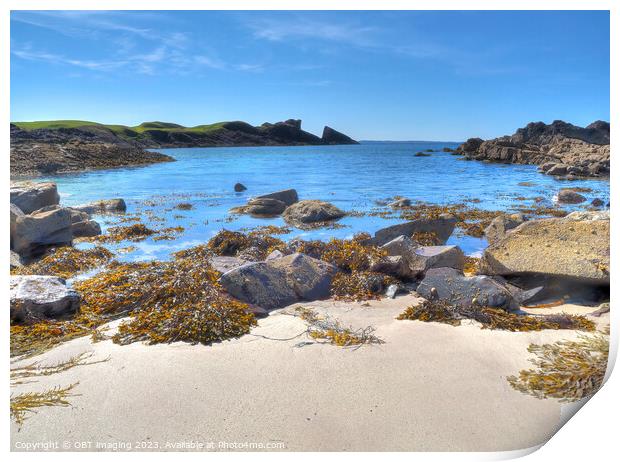 Clachtoll Beach & The Split Rock Assynt West Highl Print by OBT imaging