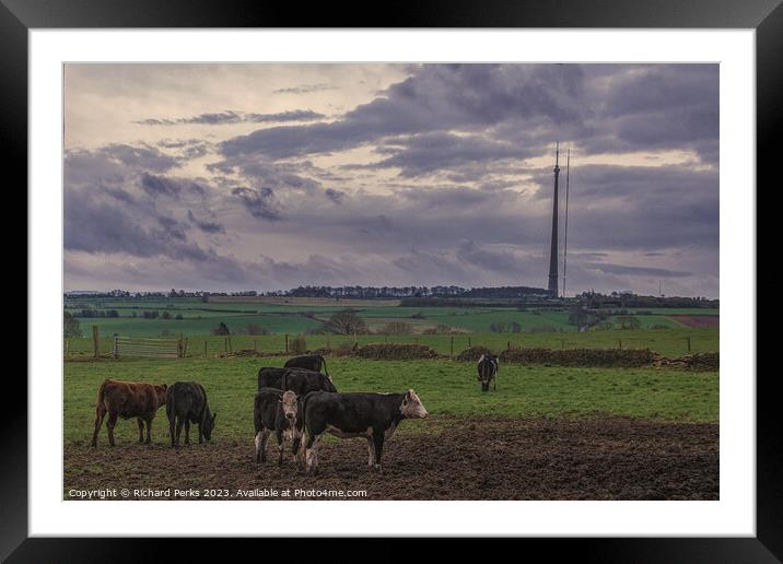 The Emley Moor Bunch Framed Mounted Print by Richard Perks