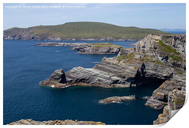 Majestic Views of Kerry Cliffs Print by Derek Daniel