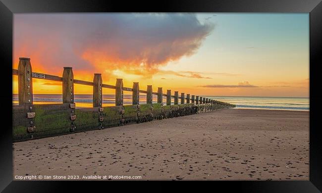 Majestic Sunrise at Dawlish Warren Beach Framed Print by Ian Stone