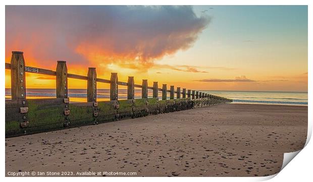 Majestic Sunrise at Dawlish Warren Beach Print by Ian Stone