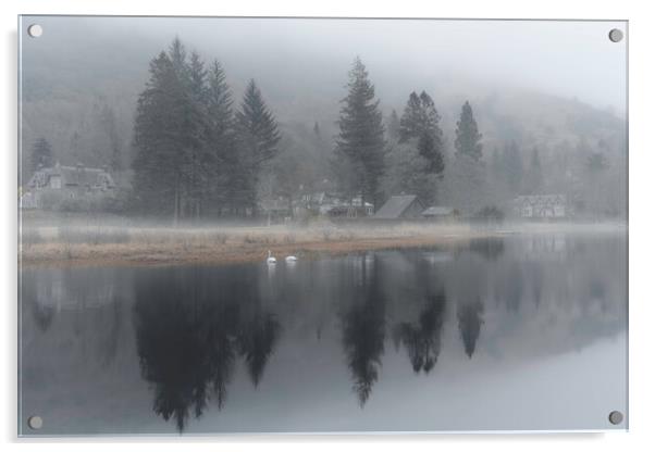 Mystical Reflections on Loch Ard  Acrylic by Anthony McGeever