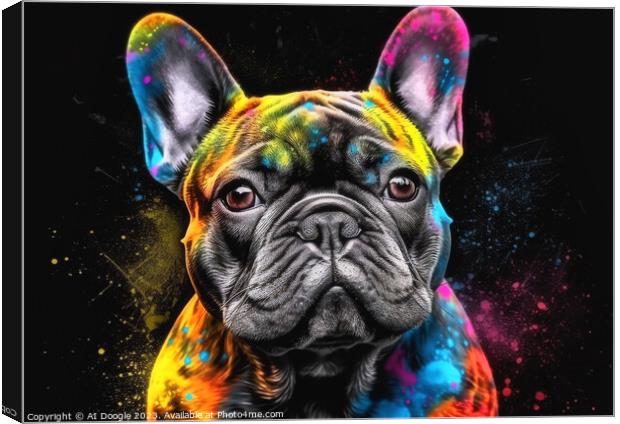 French Bulldog colour Splash Canvas Print by Craig Doogan Digital Art