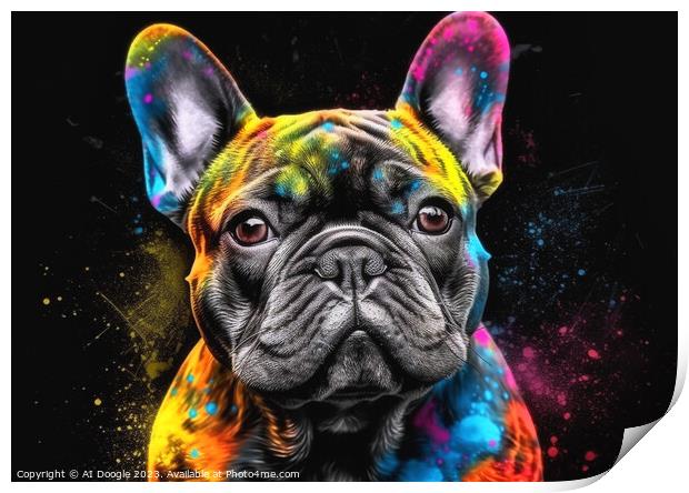 French Bulldog colour Splash Print by Craig Doogan Digital Art