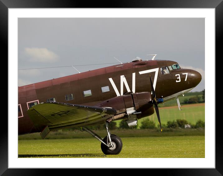 WW2 C-47 Skytrain Framed Mounted Print by Keith Campbell
