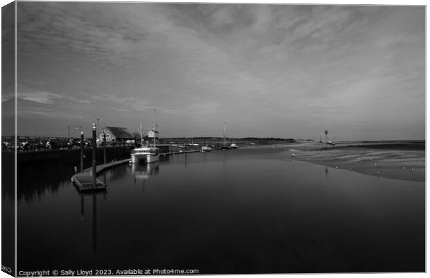 Moody Monochrome of Wells Harbour Canvas Print by Sally Lloyd