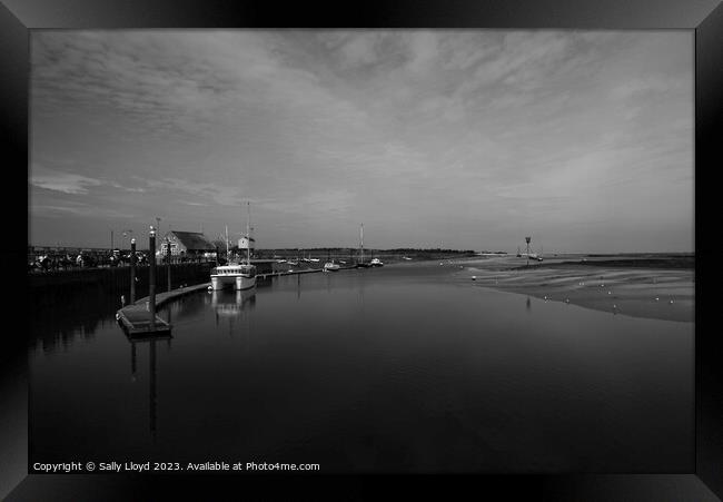 Moody Monochrome of Wells Harbour Framed Print by Sally Lloyd