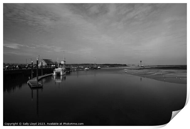 Moody Monochrome of Wells Harbour Print by Sally Lloyd