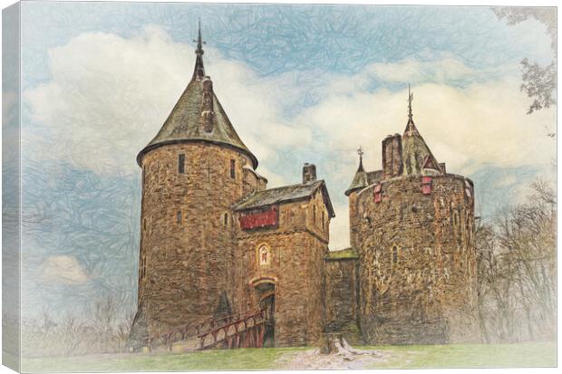 Castell Coch in Winter  Canvas Print by Ian Lewis