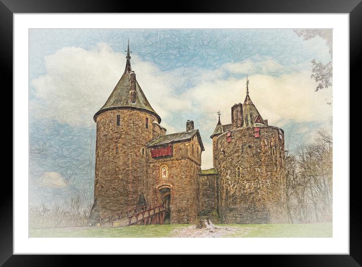 Castell Coch in Winter  Framed Mounted Print by Ian Lewis
