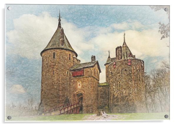 Castell Coch in Winter  Acrylic by Ian Lewis