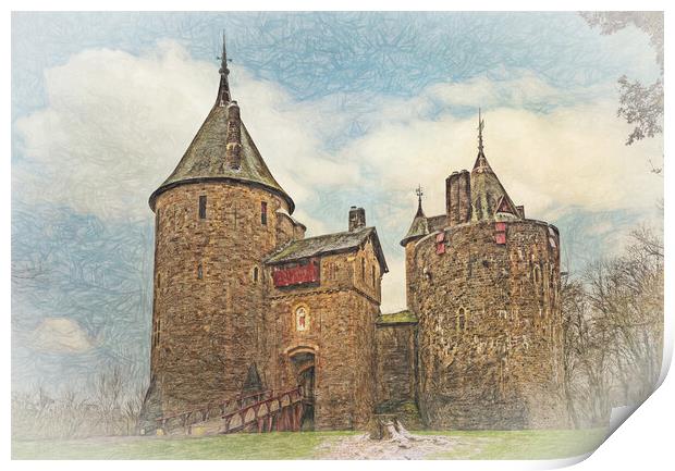 Castell Coch in Winter  Print by Ian Lewis