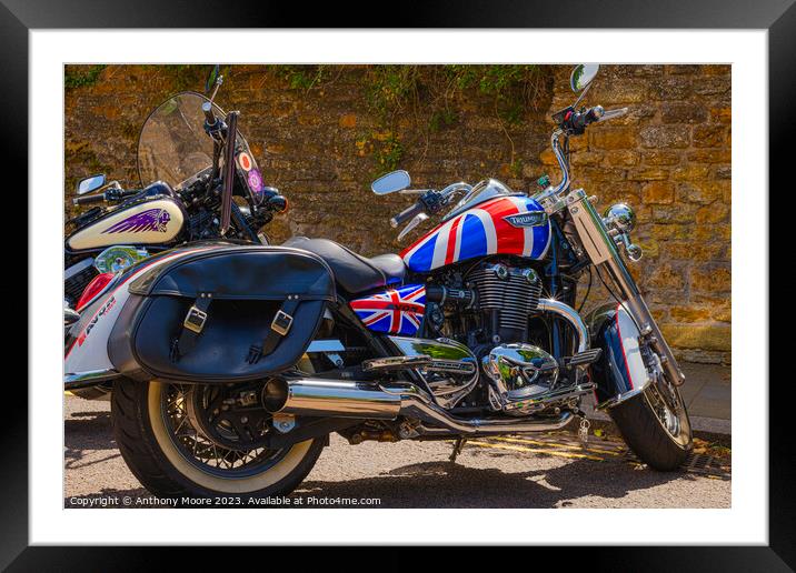 Triumph Thunderbird. Framed Mounted Print by Anthony Moore