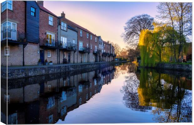 Canal Mirrors Ripons PicturePerfect Reflections Canvas Print by Tim Hill