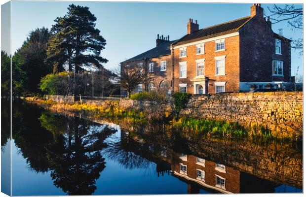 Canal Mirrors: Reflecting Ripon's Beauty Canvas Print by Tim Hill