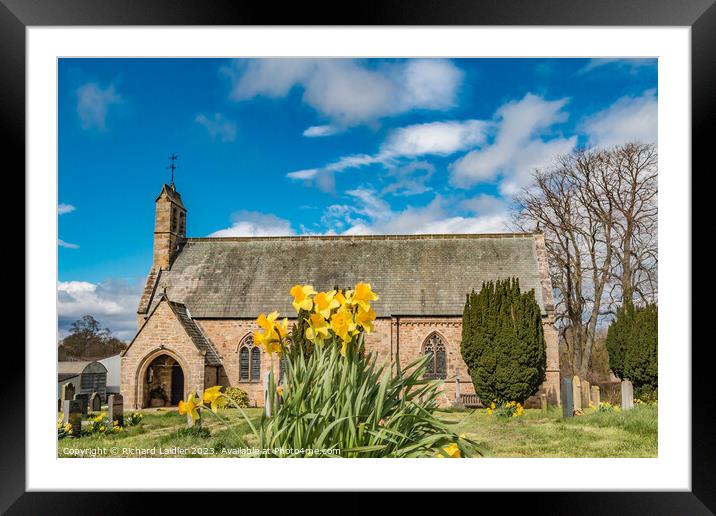St Marys Parish Church, Hutton Magna, Teesdale in Spring Framed Mounted Print by Richard Laidler