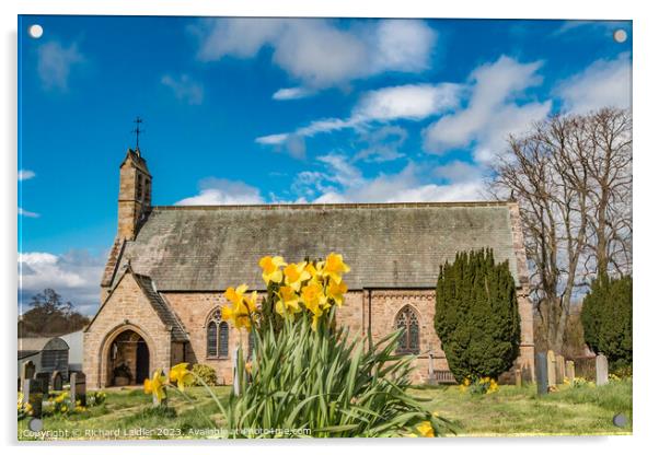 St Marys Parish Church, Hutton Magna, Teesdale in Spring Acrylic by Richard Laidler