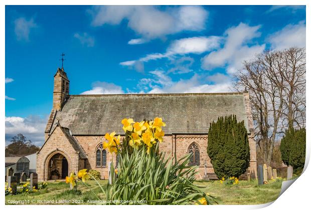 St Marys Parish Church, Hutton Magna, Teesdale in Spring Print by Richard Laidler