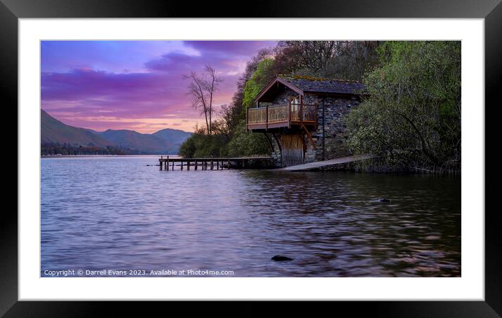 Boathouse Framed Mounted Print by Darrell Evans