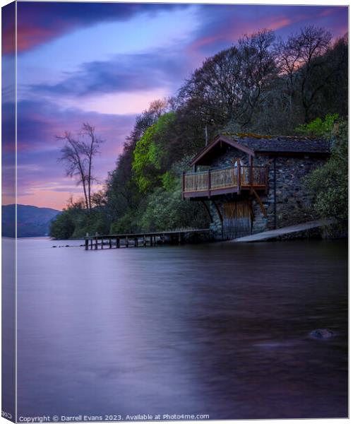 Evening at the Boathouse  Canvas Print by Darrell Evans