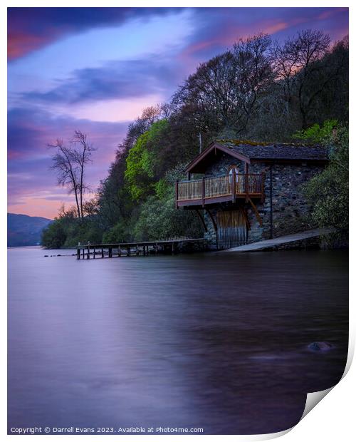 Evening at the Boathouse  Print by Darrell Evans