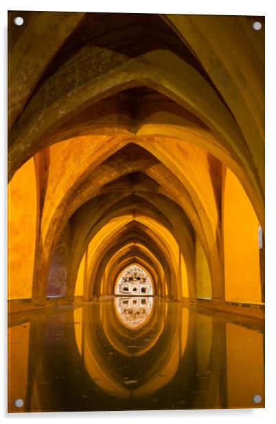 Baths in Royal Alcazar of Seville in Spain Acrylic by Artur Bogacki