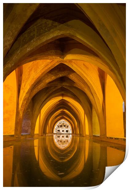 Baths in Royal Alcazar of Seville in Spain Print by Artur Bogacki