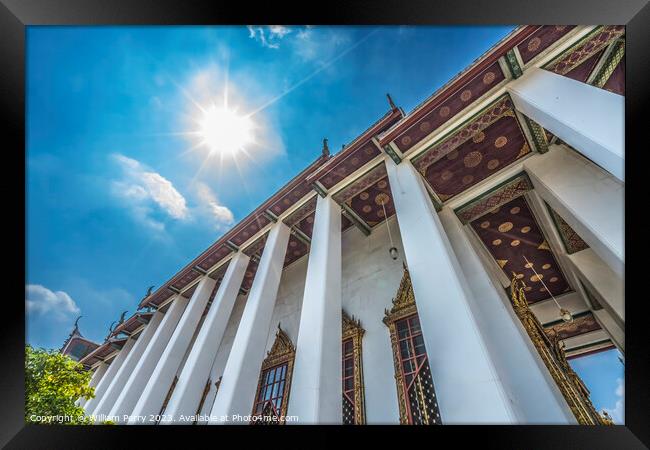 Sun Loha Prasat Hall Wat Ratchanaddaram Bangkok Thailand Framed Print by William Perry