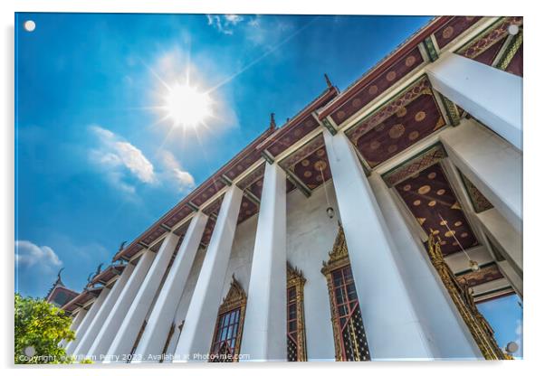 Sun Loha Prasat Hall Wat Ratchanaddaram Bangkok Thailand Acrylic by William Perry