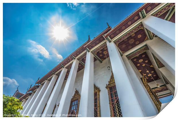 Sun Loha Prasat Hall Wat Ratchanaddaram Bangkok Thailand Print by William Perry