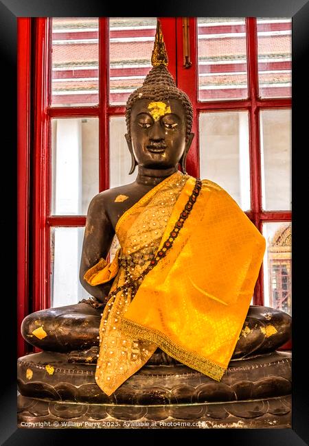 Buddha Loha Prasat Hall Wat Ratchanaddaram Worawihan Bangkok Tha Framed Print by William Perry