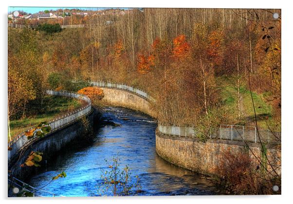 River Rhymney Autumn Acrylic by Steve Purnell