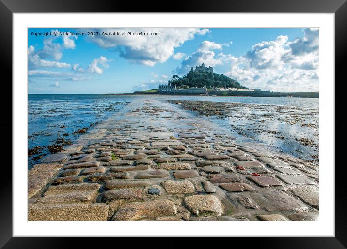 Roadway out to St Michaels Mount  Framed Mounted Print by Nick Jenkins
