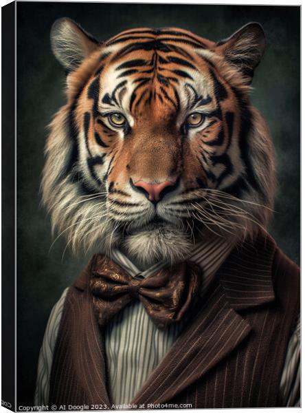Hipster Tiger Canvas Print by Craig Doogan Digital Art