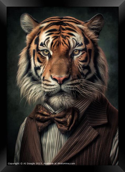 Hipster Tiger Framed Print by Craig Doogan Digital Art