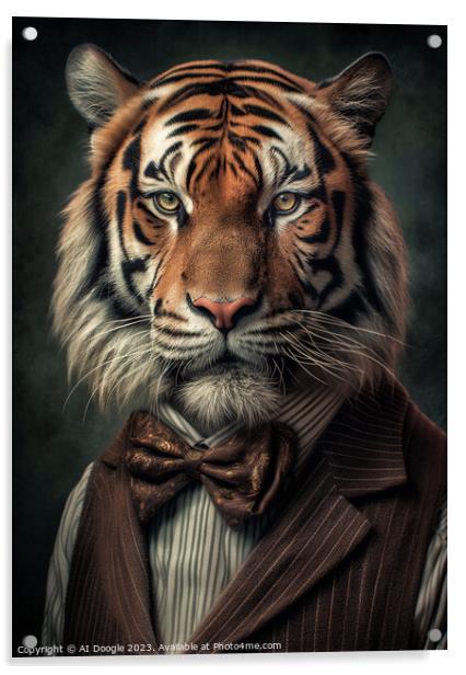 Hipster Tiger Acrylic by Craig Doogan Digital Art