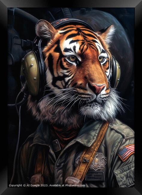 Fighter Pilot Tiger  Framed Print by Craig Doogan Digital Art