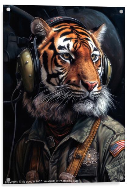 Fighter Pilot Tiger  Acrylic by Craig Doogan Digital Art