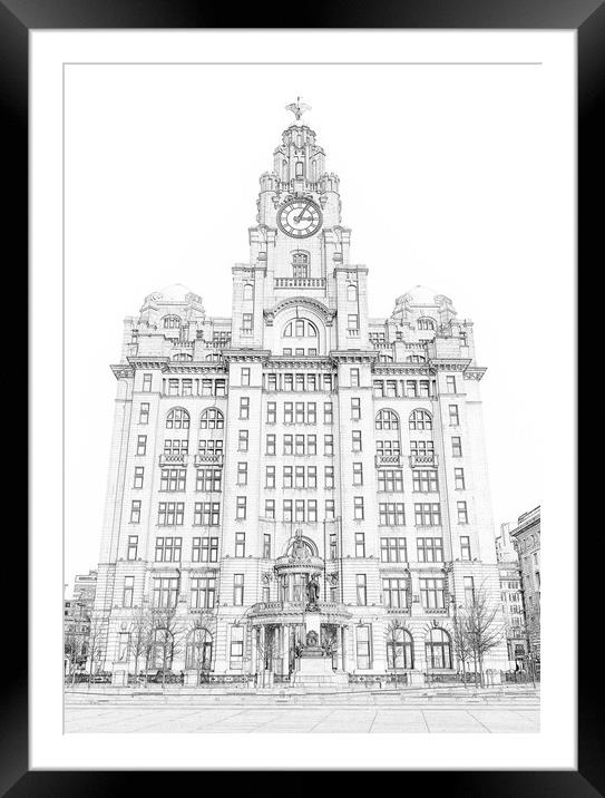 Royal Liver Building, Liverpool Wall Art Framed Mounted Print by Dave Wood