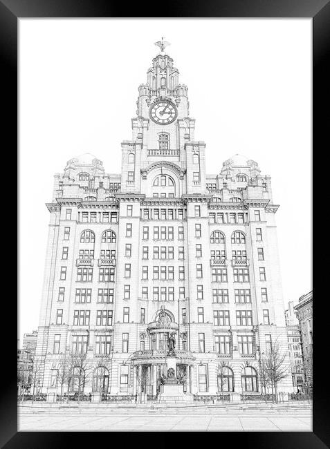 Royal Liver Building, Liverpool Wall Art Framed Print by Dave Wood
