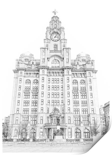 Royal Liver Building, Liverpool Wall Art Print by Dave Wood