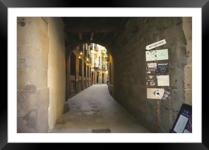 Gothic Quarter Framed Mounted Print by Rachael Smith