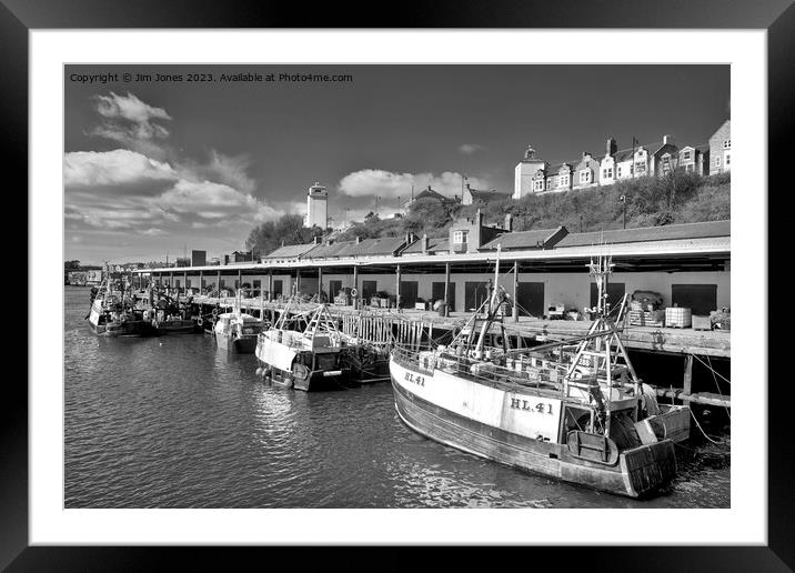 Monochrome North Shields Fish Quay Framed Mounted Print by Jim Jones