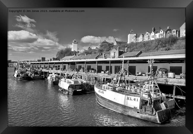 Monochrome North Shields Fish Quay Framed Print by Jim Jones