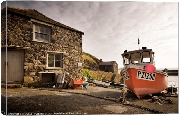 Mullion Cove, The Lizard Peninsula, Cornwall Canvas Print by Justin Foulkes