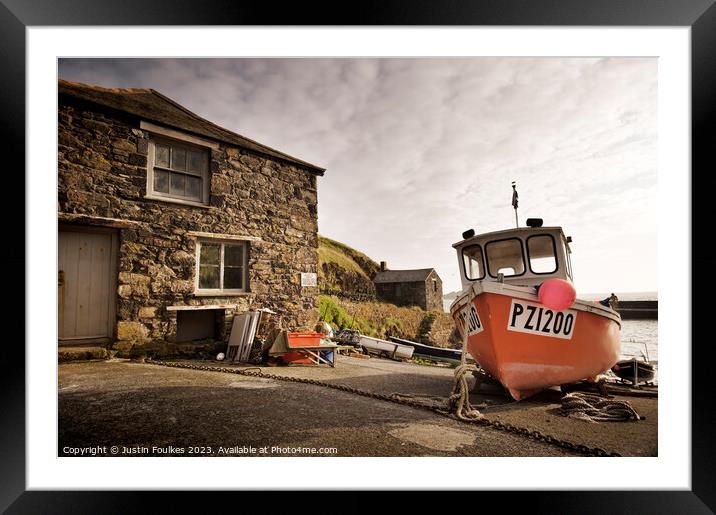 Mullion Cove, The Lizard Peninsula, Cornwall Framed Mounted Print by Justin Foulkes
