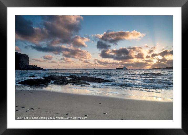 Dawn Departure from Eyemouth Framed Mounted Print by Kasia Design